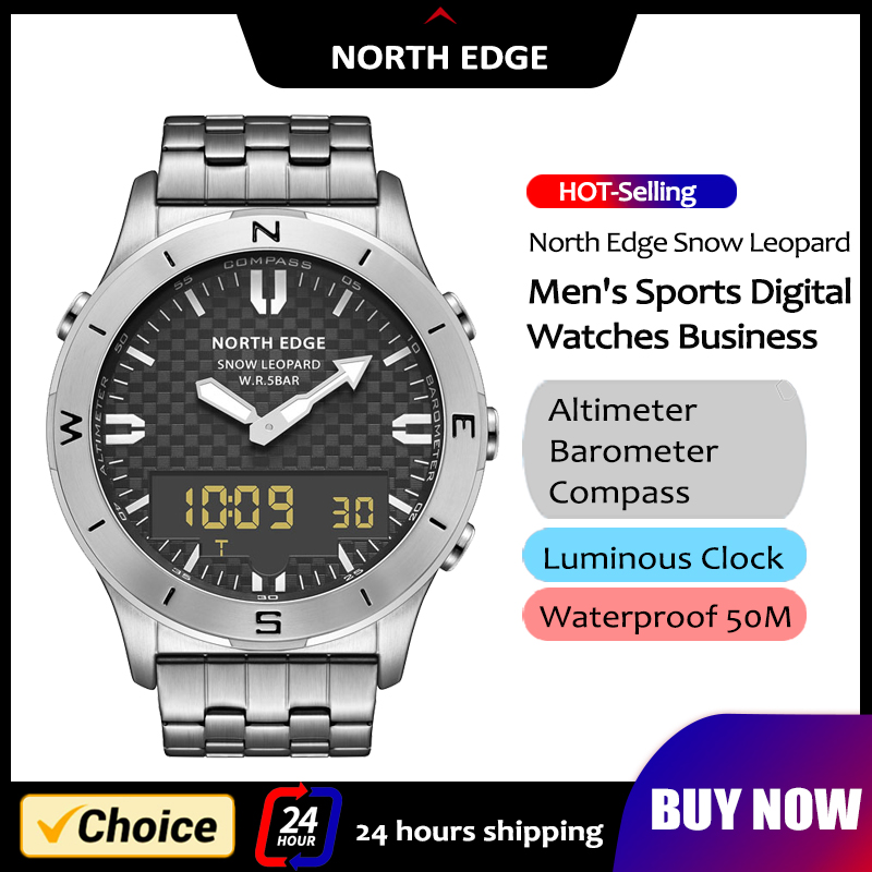Hybrid Smartwatch - North edge relógio digital esportivo masculino,