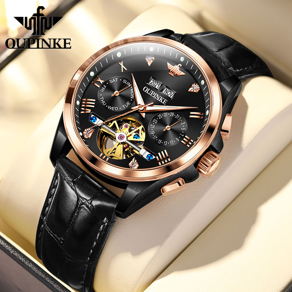 Oupinke relógios masculinos mo - Leather Watch Strap avaliação e preço