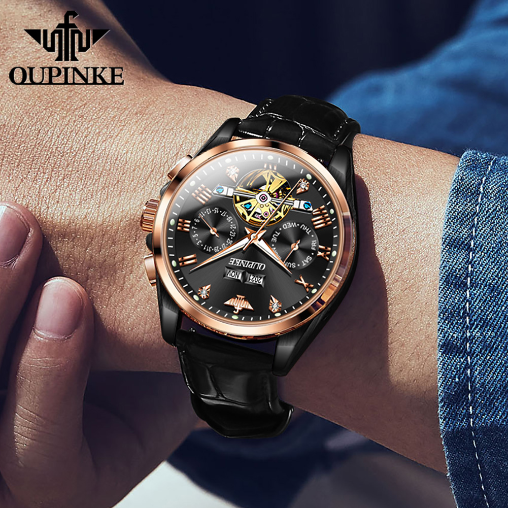 Oupinke relógios masculinos mo - Leather Watch Strap avaliação e preço