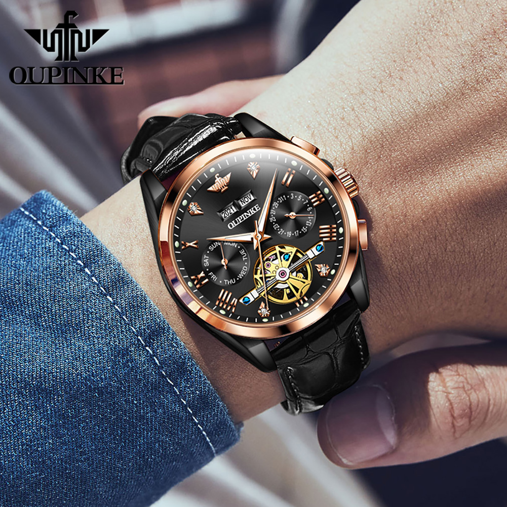 Oupinke relógios masculinos mo - Leather Watch Strap avaliação e preço