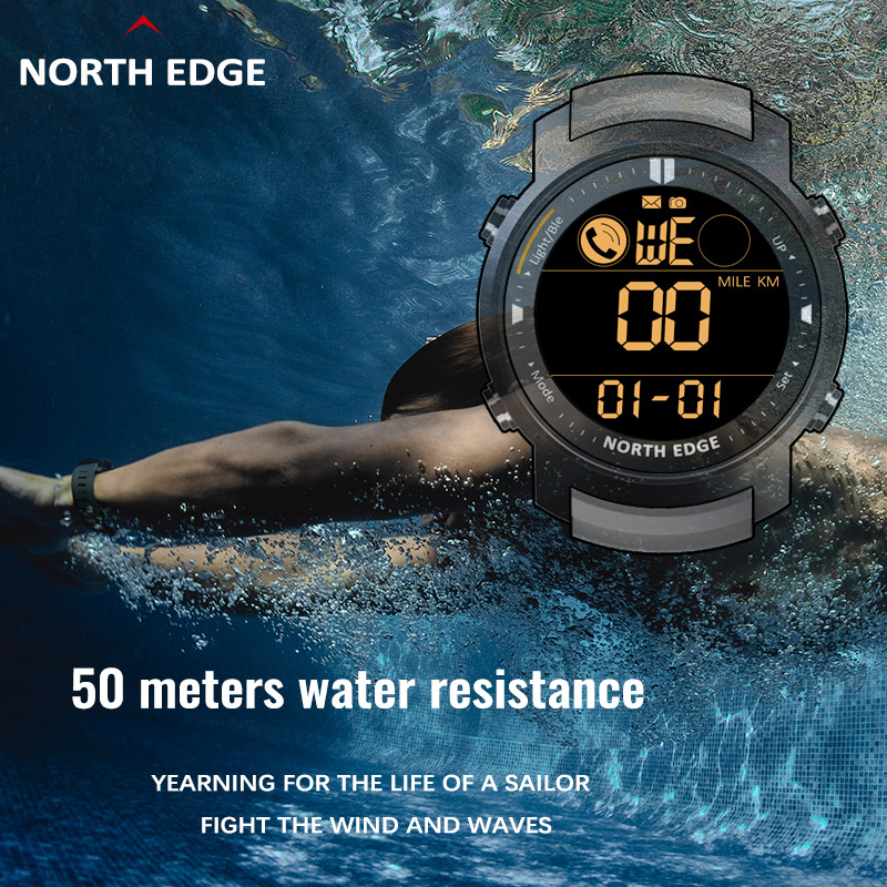 NORTH EDGE-Relógio Inteligente - Smartwatch Running Watches For Men avaliação e preço