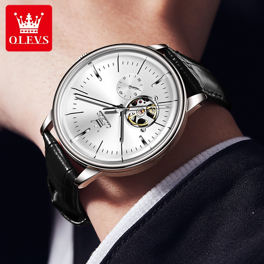 Relógios Masculinos OLEVS 6708 - Leather Watch Strap avaliação e preço