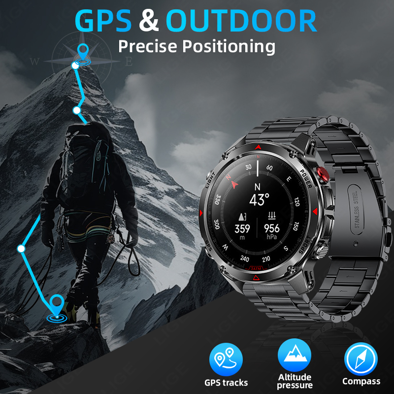 LIGE Novo Profissional GPS Esp - Smartwatch Running Watches For Men avaliação e preço