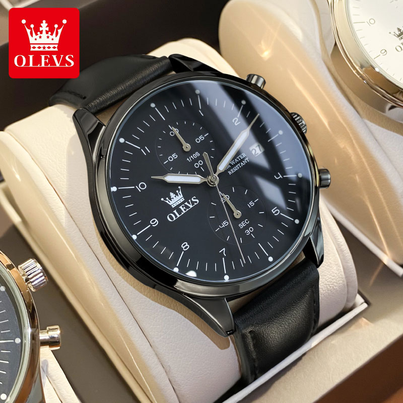 Relógio Masculino Casual OLEVS - Leather Watch Strap avaliação e preço