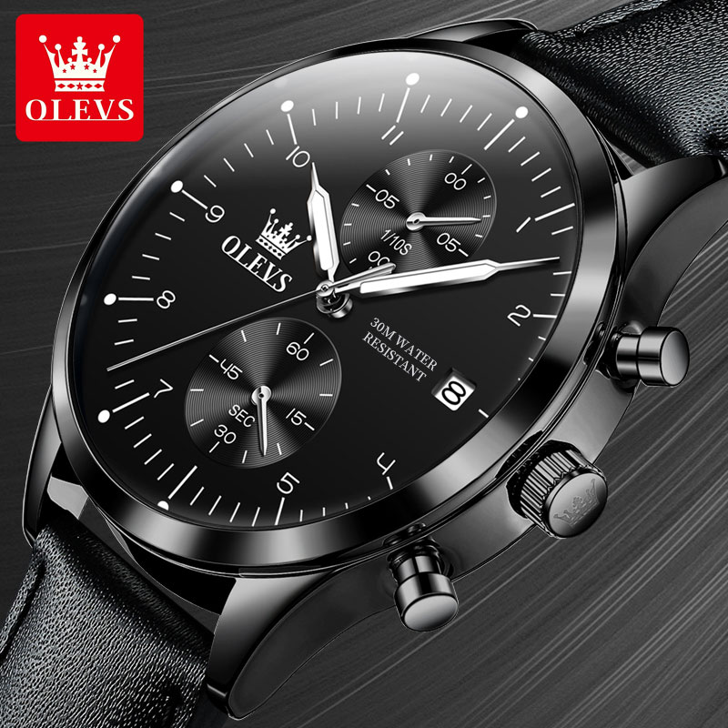 Relógio Masculino Casual OLEVS - Leather Watch Strap avaliação e preço