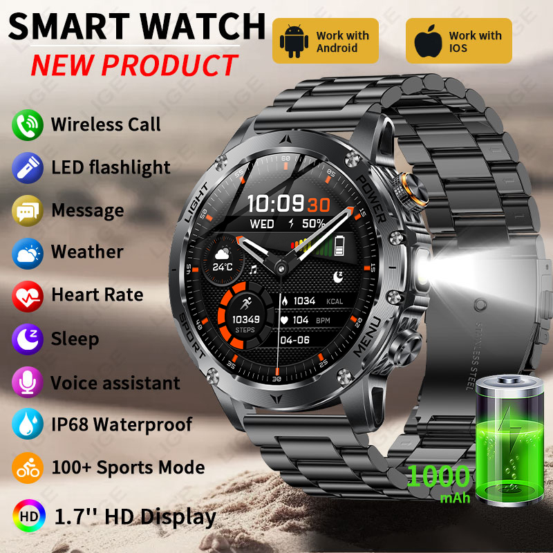 Novo Relógio Inteligente com B - Smartwatch Running Watches For Men avaliação e preço
